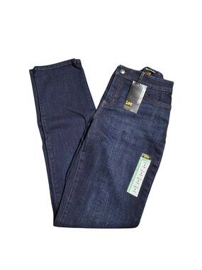 NWT | Lee Dark Wash Ultra Lux Comfort Straight Leg Mid Rise Jeans 8 LONG